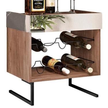 Imagem de Adega Bar Espelhada Para 06 Garrafas Aurum Demoliçao Preto Dhom Demoli