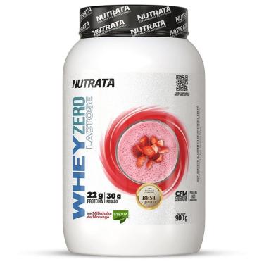 Imagem de Whey Zero Lactose - 900g Morango - Nutrata-Unissex