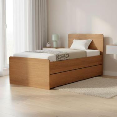 Imagem de Bicama Solteiro com Cama Auxiliar Deslizante, Estrutura Resistente e D