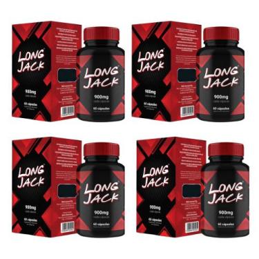 Imagem de Kit 4 Long Jack 900mg 60 Cápsulas Uninutre, Sem Sabor