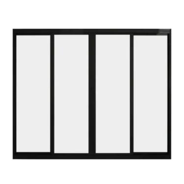 Imagem de Janela de Correr Em Alumínio com 4 Folhas 1,00x1,50 Metros Preto Sem Grade Ptord2232 Hale Janela