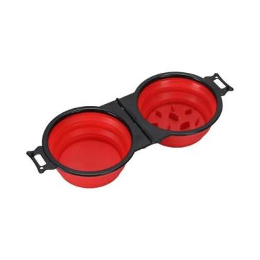 Imagem de Comedouro Portátil Dobrável Para Animais De Estimação 2 Em 1, Tigela P