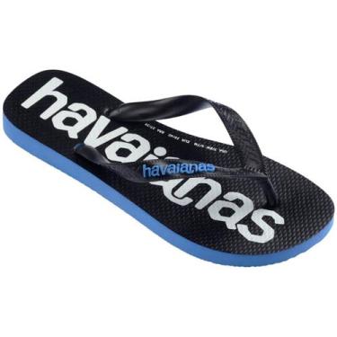 Imagem de Chinelo Masculino Havaianas Logomania2 Fc, Azul brilhante, Preto, 33/3