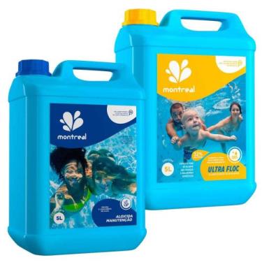 Imagem de Cloro Algicida Anti Algas + Floculante Clarificante para Piscinas 5 Li