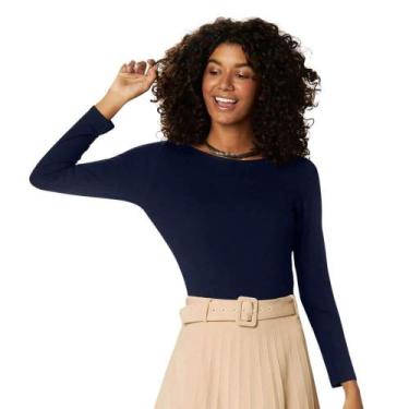 Imagem de Blusa Básica Manga Longa Malwee 1000054822, G, Marinho
