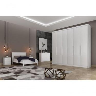 Imagem de Guarda Roupa Casal 6 Portas 8 Gavetas - Granada-branco - Móveis Horizonte