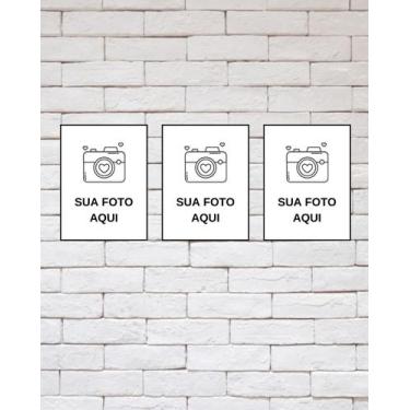 Imagem de Kit 3 Quadros Personalizados a Sua escolha Foto ou Imagem  Placa Decor