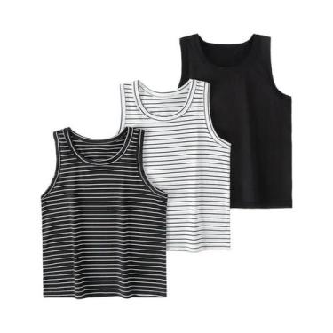 Imagem de Colete Listrado Multicolorido Para Crianças 1/2/3 Peças, Camiseta Conf