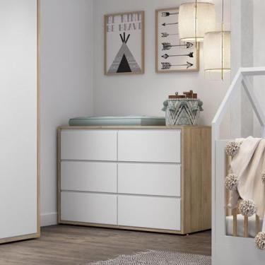 Imagem de Cômoda Infantil 6 Gavetas 139cm Wood Divicar - Divicar Móveis