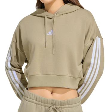 Imagem de Blusa Feminina Adidas Moletom Cropped Bege - KC5215-Feminino