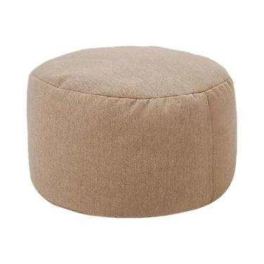 Imagem de Puff Redondo De Linho 30cm X 20cm OTAUTAU, Otomano, Apoio Para Os Pés,