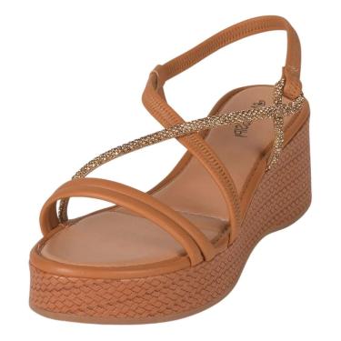 Imagem de Sandalia Feminino Anabela Tira Strass Confortavel Mississipi