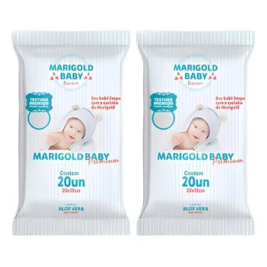 Imagem de Kit 2 Lenços Umedecidos Marigold Pocket Com 20un, Azul