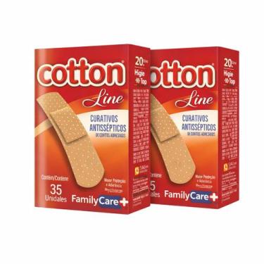 Imagem de Curativo Band-Aid Family Care kit 2 Caixas C/35 Unidades Cotton Line, 
