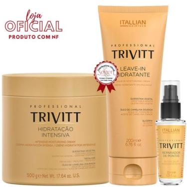 Imagem de Trivitt: Hidratação Intensiva 500g, Leave-In Hidratante 200ml e Repara