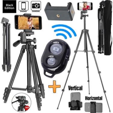 Imagem de Tripé Telescópico Profissional Celular Pedestal Controle Selfie Youtub