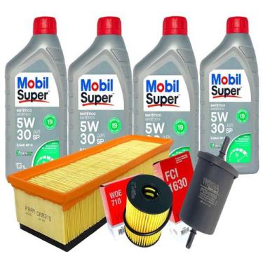Imagem de Kit 4 Óleos 5w30 MOBIL Sintético + Filtro Óleo/Combustível/Ar Aircross