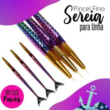 Imagem de Pincel Fino Sereia Para Unha - Kit C/3 Unidades - Manicure - Nybc -7
