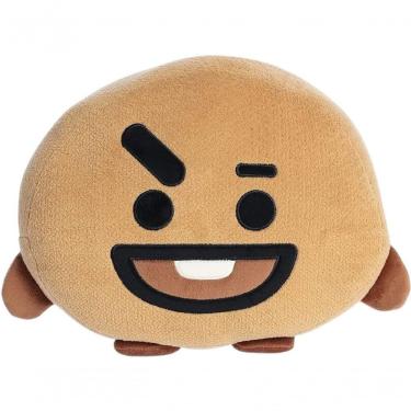 Imagem de Manta Almofada Infantil Personagens BT21 Duplo Uso 40cm X 35cm Poliéster Marrom e Verde Miniso Brasil