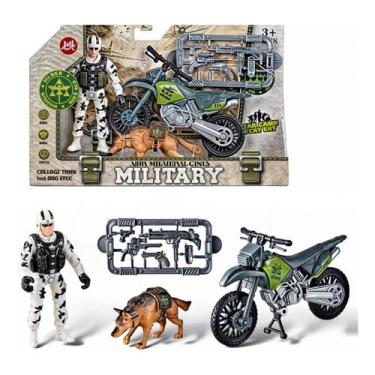 Imagem de Brinquedo Kit Militar Infantil Combate Base Operações Army Moto Cão Fa