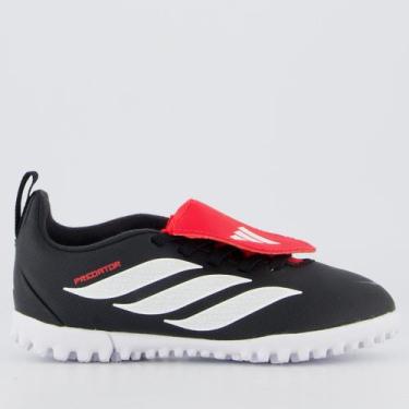 Imagem de Chuteira Adidas Predator Club Juvenil Society Preta e Vermelha, 35
