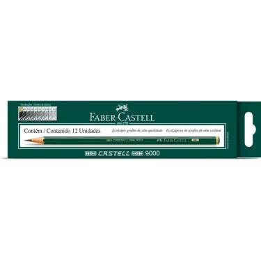 Imagem de Lápis Técnico Faber-Castell Ecolápis Grafite 9000 8B Madeira Reflorestada FSC Preto
