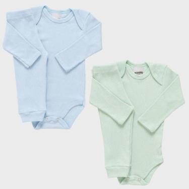 Imagem de Kit 2 Conjuntos Bebê Body + Calça Canelado Enxoval 100% Algodão Matern