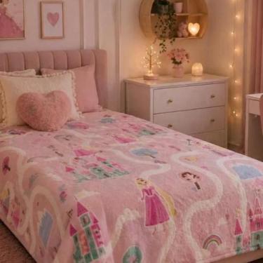 Imagem de Cobertor Infantil Camesa Magico Brilha No Escuro, Rosa