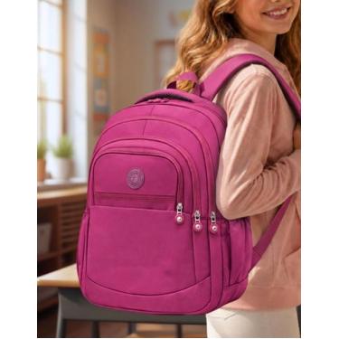 Imagem de Mochila Feminina Lisa Bolsa Grande Porta Notebook Escolar Faculdade Tr