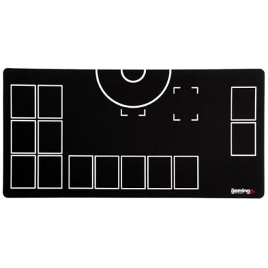 Imagem de The Gaming Mat Company Single Player Compatible Pokemon Playmat with Red Rubber Base - 28.35" x 14.17" Black & White Battle Mat for Pokemon TCG