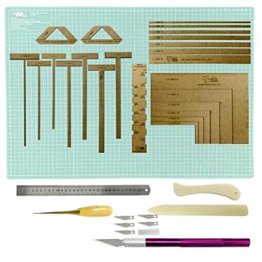 Imagem de Base Mesa de Corte Tiffany Kit Scrapbook Encadernação Réguas e Gabaritos em Mdf WireO (Estilete Roxo)