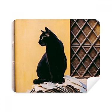 Imagem de Animal Cool Pano de limpeza para fotografia de gato preto limpador de tela 2 peças tecido de camurça