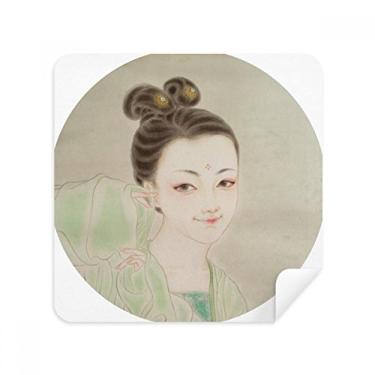 Imagem de Óculos de pintura de beleza tradicional chinesa verde pano limpador de tela tecido camurça pacote com 2