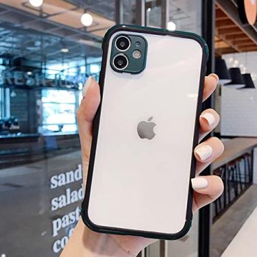 Imagem de Estojo de luxo para iphone 13 12 11 pro max xs xr x 8 7 plus capa de celular de silicone transparente plástico à prova de choque, preto verde, para iphone xr