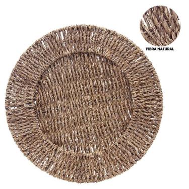 Imagem de Sousplat Redondo Fibra Natural Marrom 32Cm Mimo