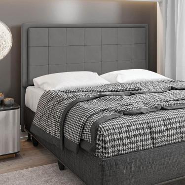 Imagem de Cabeceira Onix Cama Box King 195cm Suede Grafite