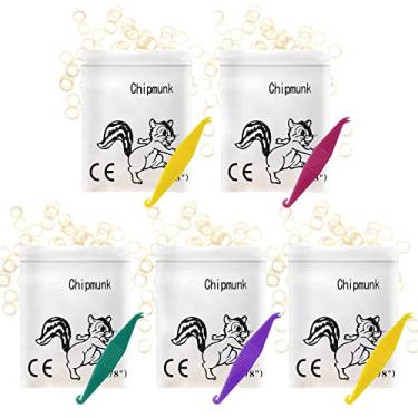 Imagem de Faixas de borracha elásticas ortodônticas de 1/8 "Pacote 500 3,5 oz, ótimo para lacuna de dente, dreadlocks, dreads, cabelo de boneca, tranças, cauda de crina de cavalo + 5 pcs elástico placer (esquilo)