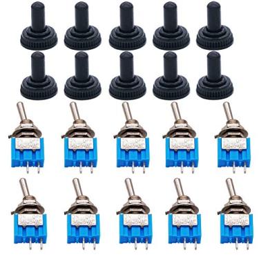 Imagem de TWTADE BR-OI-CU02-BZQM 10 Peças Ligadesliga Mini Interruptor Subminiatura Painel Do Carro Painel Spst 2 Pinos + 10 Peças Tampa Impermeável Mts-101 2 Pin ON/OFF
