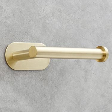 Imagem de Gancho de toalha de roupão de banho autoadesivo sem perfuração para roupas de banheiro gancho de banho acessórios de cozinha, ouro