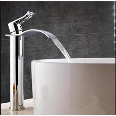 Imagem de Torneira da bacia ouro e branco torneira cascata de bronze torneira do banheiro torneira do banheiro torneira misturador torneira quente e fria torneira pia, cromo alto, China