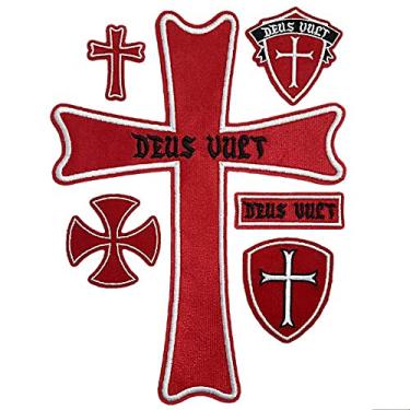 Imagem de M0051T81 Kit Cavaleiro Templário Patch Bordado Termo Adesivo