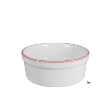 Imagem de Comedouro Bebedouro de Porcelana Pequeno 300ml Borda Rosa