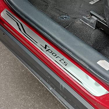 Imagem de GZBFTDH Acessórios para carro, protetor de peitoril da porta, compatível com Subaru Outblack 2018-2022 painéis de chute placa de proteção de limiar, protetor de entrada de porta de peças automotivas (aço)