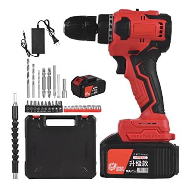 Imagem de DOYING Furadeira de impacto sem escova sem fio de 21V 3/8in Chuck Furadeira elétrica para serviço pesado chave de fenda com bateria 3.0Ah carregador rápido, haste de extensão de mangas de bits, luz de