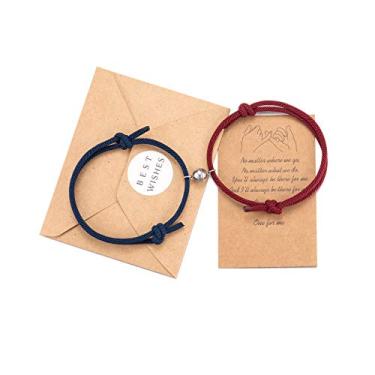 Imagem de Tarsus Conjunto de pulseiras para casais votos de amor eterno joias presentes para casal melhor amigo, One Size, Aço inoxidável Nylon, Ágata