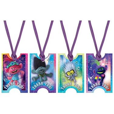 Imagem de Etiquetas de papel Trolls World Tour Thank You - 8 peças
