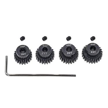 Imagem de Conjunto de engrenagem de pinhão de 4 peças 48P 3,175 mm endurecido 20T 21T 22T 23T 48DP Pitch Gears RC Upgrade Part with Screwdriver