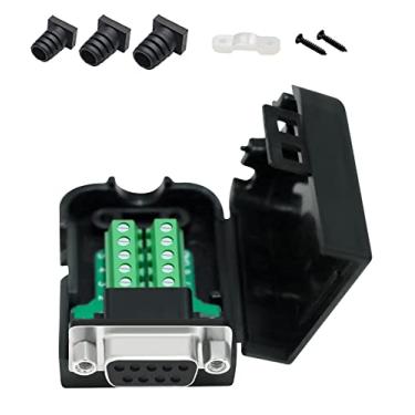 Imagem de DTECH Conector de breakout DB9 RS232 adaptador serial com capa (DB9 fêmea + porcas)