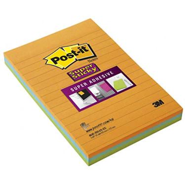 Imagem de 3M 4645-3SSAN 4" x 6" Sticky Post-it Notas Diversas Cores