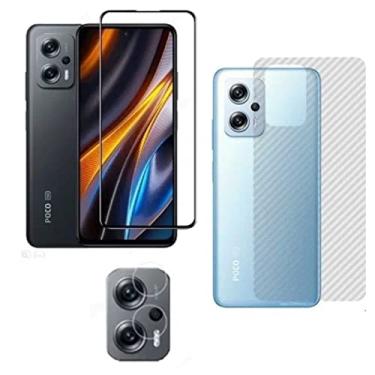 Imagem de FIT IT Kit 3x Película 5D Cerâmica + Fibra de Carbono + Câmera Xiaomi POCO X4 GT Transparente